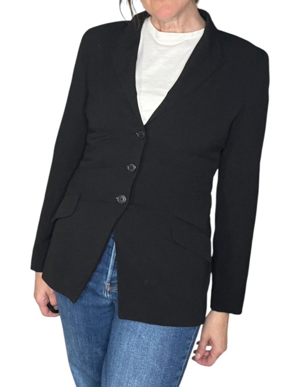 Norma Kamali Black Blazer 3-Button Single Breasted Tailored size 10